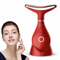 Appareil de lifting facial et du cou électrique rechargeable portable à microcourant et vibrations pour le soin de la peau