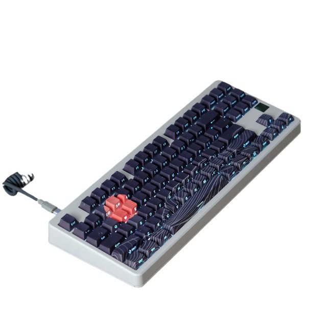 Original Factory PBT Material Two-Color Injection Sublimation Complete Set Keycap Side Engraved Red Sun Translucent Boxed