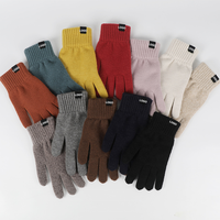 Gants d'hiver à doigts entiers avec logo personnalisé, mitaines tricotées chaudes pour l'extérieur, gants de cyclisme solides pour hommes et femmes