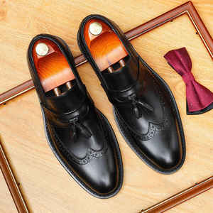 Chaussures Derby haut de gamme entièrement équipées, en cuir de vachette, avec laçage à l'anglaise et boucles plates, adaptées aux hommes. - Product Image 5