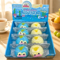 Jouet Squishy Monstre Poisson aux Cheveux Étranges, à Remontée Lente, Anti-Stress, Grands Yeux, Mignon, Slime Fluide, Balle Anti-Stress pour Enfants et Adultes