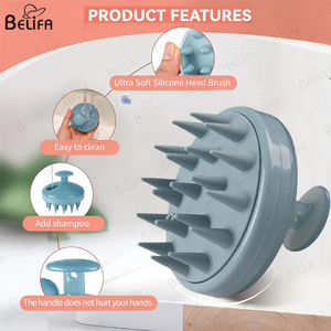 Venta al por mayor Cepillo de pelo Cabeza de silicona Peine Champú Cepillo Cuidado del cuero cabelludo Cepillo masajeador de cabello - Product Image 4