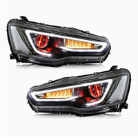 Phares LED Demon Eye pour Mitsubishi Lancer EX 2008-2016, feux de jour DRL, clignotants séquentiels, projecteur, montage plug and play