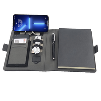 Carnet de notes A5 personnalisé avec recharge sans fil, classeur de voyage pour bureau, couleurs et logos personnalisables, support de téléphone intégré – Nouvelle année