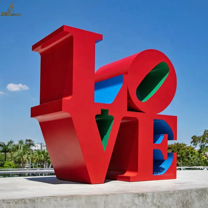 Custom Made Outdoor Design Metal Art Word Statue Stainless Steel Love Letter Sculpture