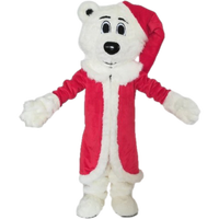 Costumes de mascotte de Noël pour adultes en peluche douce personnalisés en forme d'ours des neiges