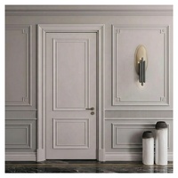 Porte intérieure moderne en panneau MDF blanc apprêté, facile à installer, pré-montée, insonorisée, ignifugée, en bois massif, à battant français, à surface plane