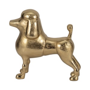 Statua Moderna di Barboncino, Figurina Decorativa in Metallo, Scultura Ornamentale per Mensole e Tavolini da Caffè - Product Image 1