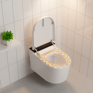 Inodoro Inteligente Automático Moderno con Control Remoto, Drenaje en Forma de P, Asiento con Calefacción, Montado en la Pared, Alargado, de Una Pieza, Cerámica ABS - Product Image 5
