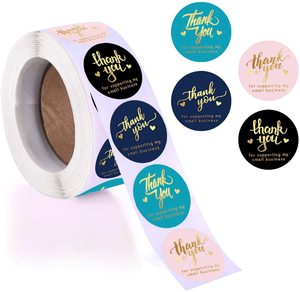 1.5 "Cảm Ơn Bạn Nhảy Nhổm Cho Doanh Nghiệp Nhỏ Dán Với <span class=keywords><strong>4</strong></span> Thiết Kế Vòng Dán Nhãn Cho Thiệp Chúc Mừng, Hoa Bó Hoa - Product Image 1