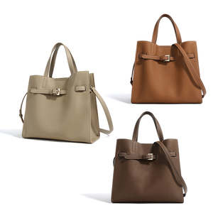 Sac à main pour femme en cuir de vachette souple de luxe de haute qualité, simple et élégant, sac fourre-tout pour femme avec logo personnalisable - Product Image 1