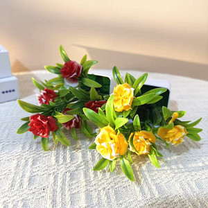 Bonsaï de roses artificielles Paulon en pots carrés de 12 pouces, couleurs vives, décoration de bureau, décoration intérieure, plantes en plastique pour aménagement paysager - Product Image 4