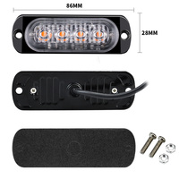 DXZ OEM 12V 24V 4LED Barra de luz de advertencia estroboscópica intermitente camión Super brillante emergencia precaución impermeable ámbar para Auto coche SUV