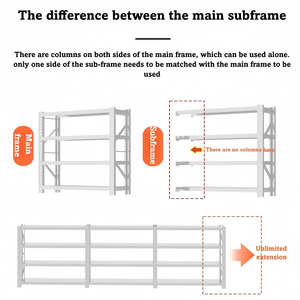 أرفف تخزين بلا بولتلس وحدات أرفف للخدمة الشاقة في المستودع ، أرفف لكل رفوف - Product Image 4