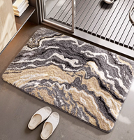 Tapis absorbant pour salle de bain, tapis floqué pour hôtel et maison, tapis d'entrée de toilettes, épais, antidérapant, adapté aux animaux domestiques, antimicrobien