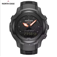 Montre connectée sportive NORTH EDGE Mars Pro pour homme avec boussole, thermomètre, heure mondiale, podomètre, altimètre, baromètre, montre connectée pour la course à pied APACHE