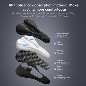 Pour WEST BIKING housse de selle de vélo haute élastique coussin de vélo respirant avec fonction étanche support de feu arrière de Style Simple - Product Image 2