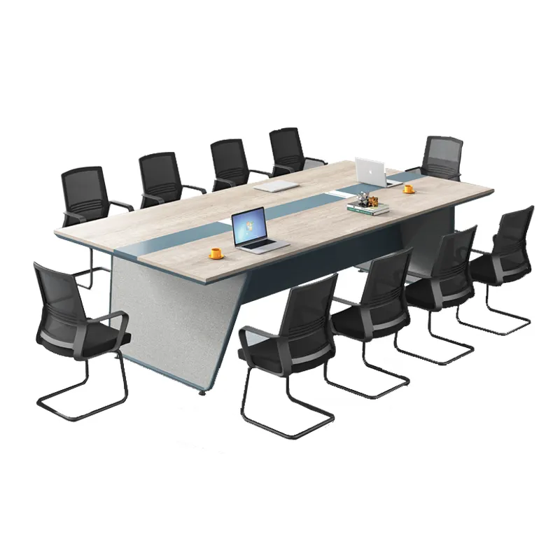 أثاث مكتبي، طاولة حديثة زجاجية لغرفة المؤتمرات بطول 240 سم، طاولة للمفاوضات الإبداعية