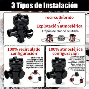 Kit adaptateur <span class=keywords><strong>de</strong></span> soupape <span class=keywords><strong>de</strong></span> décharge <span class=keywords><strong>de</strong></span> pression <span class=keywords><strong>de</strong></span> voiture noire avec logo et embout <span class=keywords><strong>de</strong></span> 25 mm et vide pour recirculation et décharge - Product Image 5