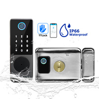 Serrure de porte extérieure étanche Tediton TTlock WiFi avec application intelligente, double lecteur d'empreintes digitales et entrée sans clé