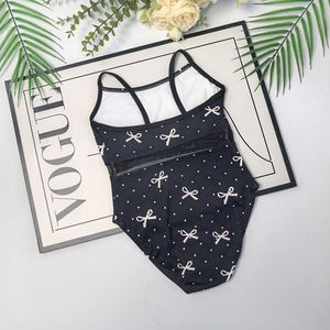 เต้นบัลเล่ต์สีชมพูสีดำสำหรับเด็กชุดรัดรูปพิมพ์ลายผูกโบว์น่ารักสินค้าใหม่ - Product Image 6