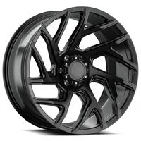 Jantes directionnelles noires brillantes à 8 branches 20 22 24 26 pouces 8x170 8x180 à déport profond pour Silverado 2500 3500 Sierra