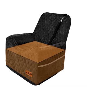 Hondenautostoel Custom Classic Fleece met hoogwaardig schuim, nieuw rechthoekig design, effen patroon, afneembare reisstoel - Product Image 3