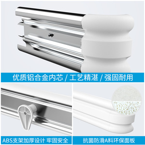 ราวจับป้องกันการชน Hengsheng ขนาด 1.4 มม. ผลิตจาก PVC และอะลูมิเนียม แบบร่องคู่ สำหรับใช้ในโรงพยาบาล - Product Image 3