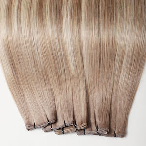 ผมต่อแบบดับเบิ้ลดรอน แท้ 100% จากยุโรป  แบบเย็บมือ มองไม่เห็นรอยต่อ  แบบ Genius Weft สีบลอนด์บาลายาจ ผมตรงสลวยเป็นลอน - Product Image 2