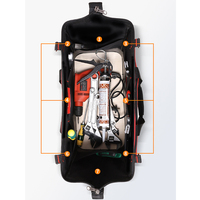 Sac à outils pour électricien 18 poches de grande capacité en stock Sac de rangement multifonction à roulettes robuste avec roulettes