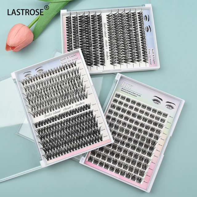 10-16MM Diy Eyelash Extension Set Handmade Faux Mink Eyelashes Individual Cluster Self-Adhesive Lashes Kit