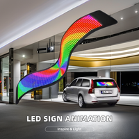 Panel LED Flexible para Automóvil, Pantalla LED USB 5V BT, Programable con Texto y Patrones, Control Remoto