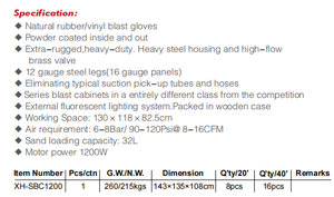 Nouvelle nettoyeuse <span class=keywords><strong>haute</strong></span> <span class=keywords><strong>pression</strong></span> électrique 1200W, cabine de <span class=keywords><strong>sablage</strong></span>, double position de travail, acier robuste, utilisation <span class=keywords><strong>pour</strong></span> le polissage, 32L de <span class=keywords><strong>sable</strong></span> - Product Image 5