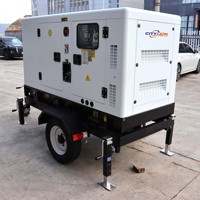 Groupe électrogène diesel portable silencieux de type remorque, 3 phases AC, 50 KVA, démarrage automatique, 50Hz, télécommande, moteur Ricardo