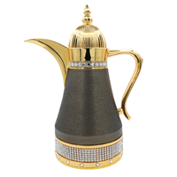 Tasse droite en verre en acier inoxydable de style arabe de luxe Dallah classique théière à café arabe flacon thermos isolé thermique