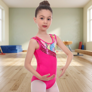 Justaucorps sans manches en spandex personnalisés par sublimation avec taille élastique pour l'entraînement de gymnastique des enfants - Product Image 2
