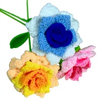 Fleurs décoratives en gros FloDecor personnalisées à 3 têtes, fleurs d'éringo, de céleri, de persil bleues pour la Saint-Valentin, Noël, Nouvel An