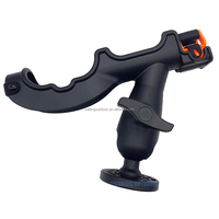 Support de canne à pêche pivotant noir réglable avec verrouillage automatique en plastique pour la pêche en surf, kayak et la pêche à la dérive en mer, lac et rivière