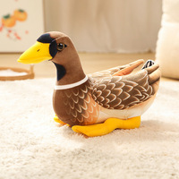 Peluche Canard Cole Simulé Woodfield, Jouet en Peluche Canard, Poupée Confortable pour Dormir, 14 Ans, Coton PP, Maille, Verni UV, Lavable