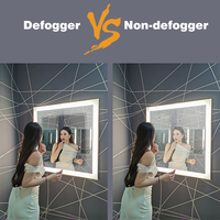 Miroir de salle de bain intelligent anti-buée 48x36 pouces, miroir de maquillage rectangulaire à LED mural, décoration personnalisée pour hôtel, vente chaude