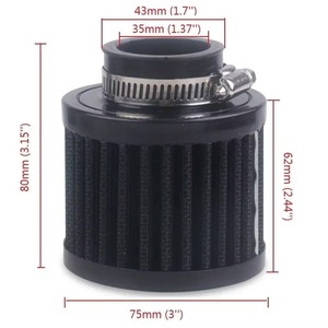 Filtro de aire de 35 mm de alto flujo de aleación de aluminio para actualización y reacondicionamiento AF018-BK - Product Image 4