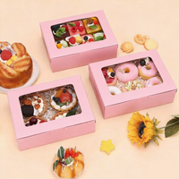 Moretoes 30 boîtes à biscuits rectangulaires en carton 16x11x2,5 pouces avec fenêtre auto-ouvrante pour pâtisseries, tartes, muffins, chocolats enrobés