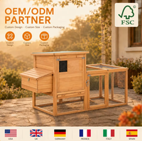 [En stock] Poulailler en bois TIANYI 75 pouces avec enclos extérieur et nichoir