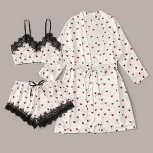 Conjunto <span class=keywords><strong>de</strong></span> Pijamas Estampados <span class=keywords><strong>de</strong></span> Moda para <span class=keywords><strong>Verano</strong></span>/Invierno/Otoño/Primavera, con Camisón <span class=keywords><strong>de</strong></span> Seda sin Tirantes y Ropa para el Hogar - Product Image 1