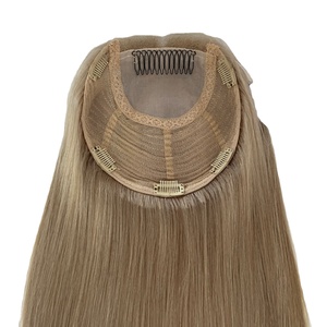 Clip de Color <span class=keywords><strong>en</strong></span> <span class=keywords><strong>la</strong></span> pieza del cabello resaltar ombre color judío Kosher Topper Base Toupee <span class=keywords><strong>5</strong></span>*6 mono base Topper para mujeres - Product Image 1