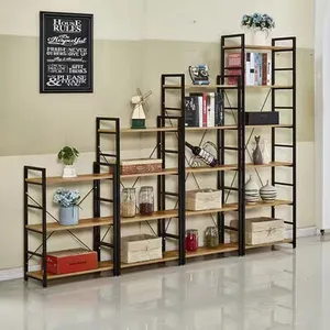 Ruang Tamu Rak Buku 4 Tingkat Hemat Ruang Triangle Frame MDF Mainan Rak Penyimpanan Logam Rak