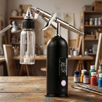 Aérographe sans nettoyage et anti-colmatage pour le nail art et le maquillage professionnel avec buses interchangeables de 0,3 à 0,8 mm, aérographe sans fil
