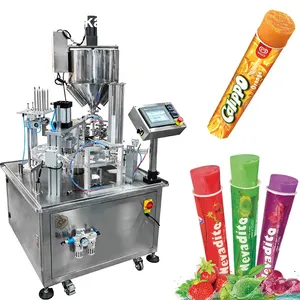 Sıcak satış otomatik Calippo buz Lolly dolum paketleme makinesi suyu buz tüpü doldurma kapaklama makinesi