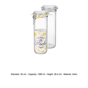 Fido Tarro de Vidrio 1.3 L H 28 cm Ø 9 cm con Tapa Hermética Bormioli Rocco - Product Image 2