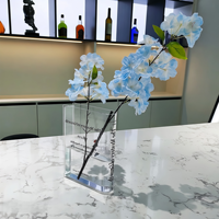 Vase en plastique créatif en forme de livre, décoration transparente pour arrangement floral, support de fleurs hydroponiques pour bureau à domicile
